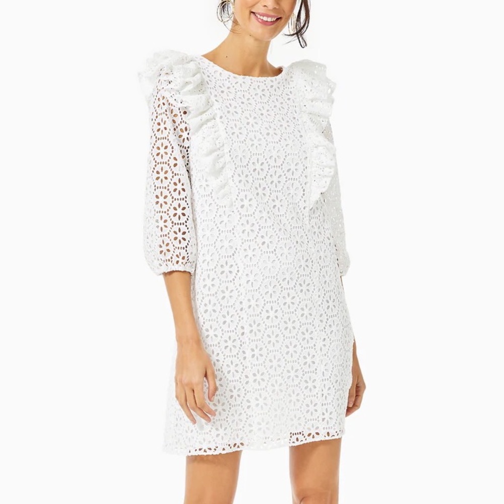 Lilly Pulitzer RESORT WHITE SAND DOLLAR EYELET dress - Picture 2 of 6